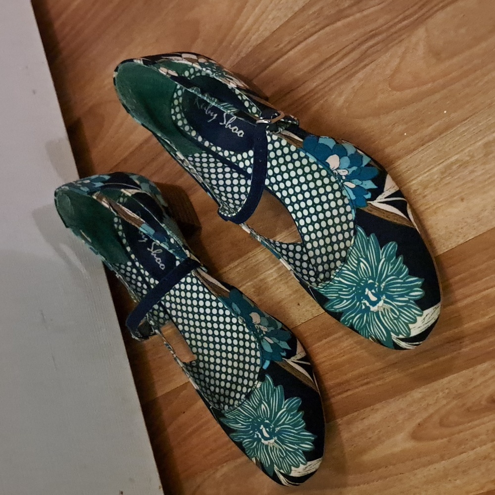 Ruby Shoo Navy Floral Shoes